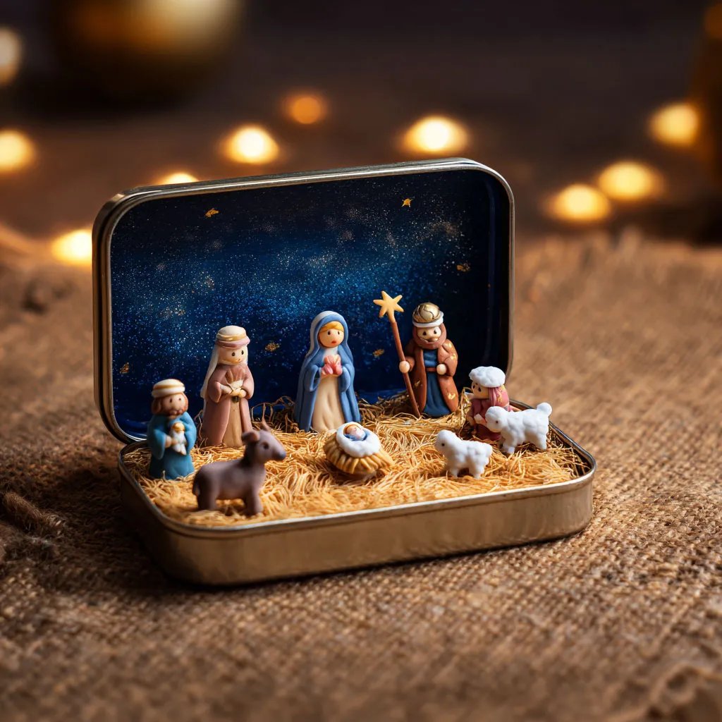 🔥LAST DAY 50% OFF- ✝️Handcrafted Pocket-Size Christmas Nativity Scene Gift Tin