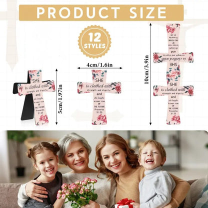 🔥LAST DAY 📖12 Pcs Magnetic Cross Bookmarks Gifts for Bible Study, Readers, Teachers, Students🌸✝️