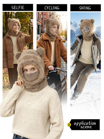 🔥LAST DAY 50% OFF - Women's Solid Pom Pom Bear-Ear Beanie Hat