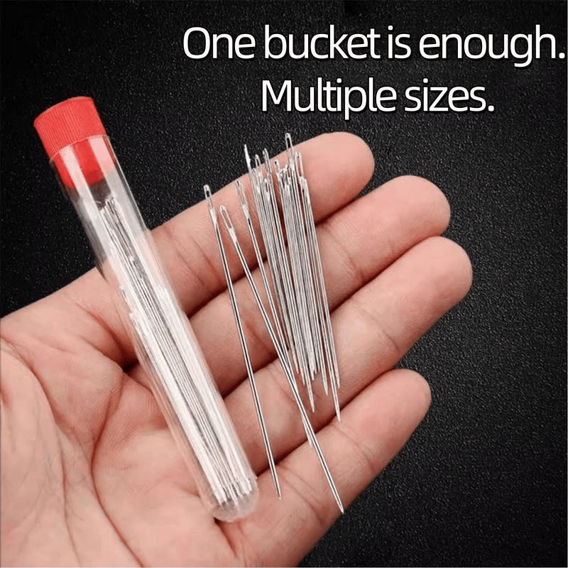 36PCS Big Eye Steel Needles, DIY Sewing & Quilting Kit for Handmade Projects