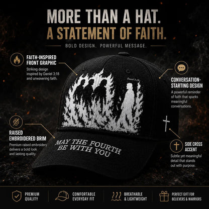 🔥 Father's Day Hot Sale ❤️May The Fourth Be With You Faith-Inspired Embroidered Baseball Cap ✝️🔥