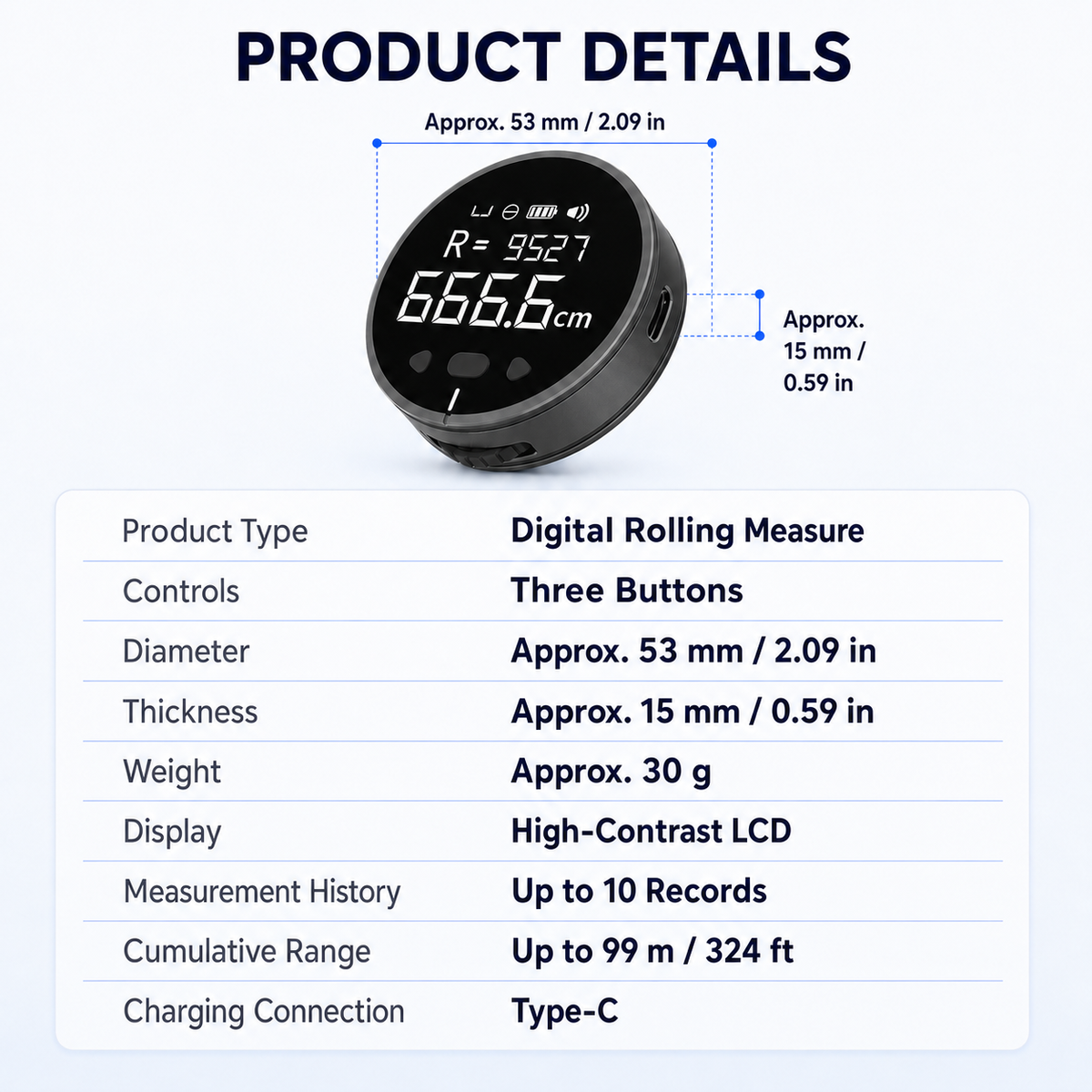 📏 8-in-1 Digital Rolling Tape Measure for Curves, Straight Lines & Irregular Surfaces ✨