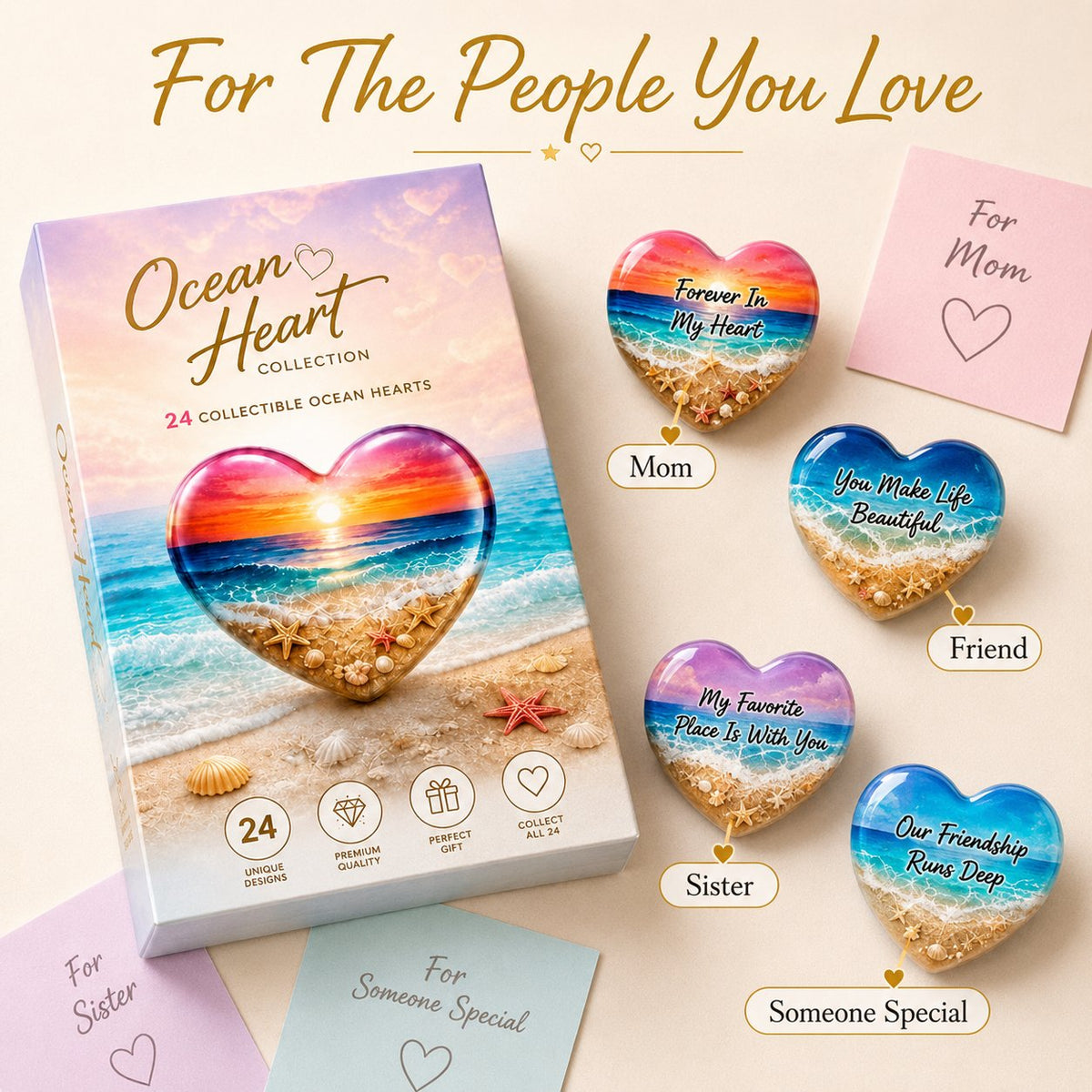 🌊 Ocean Heart Blind Box Set – 24 Surprise Collectible Heart Keepsakes
