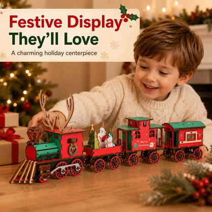 🔥LAST DAY 50% OFF – 🎅🎄DIY Christmas Wooden Train Set 3D Assembly Puzzle Kit