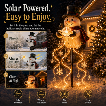 ⛄49% OFF⛄ Snowman Magic Fountain-Flowing Snowflake LED Christmas Garden Light❄️