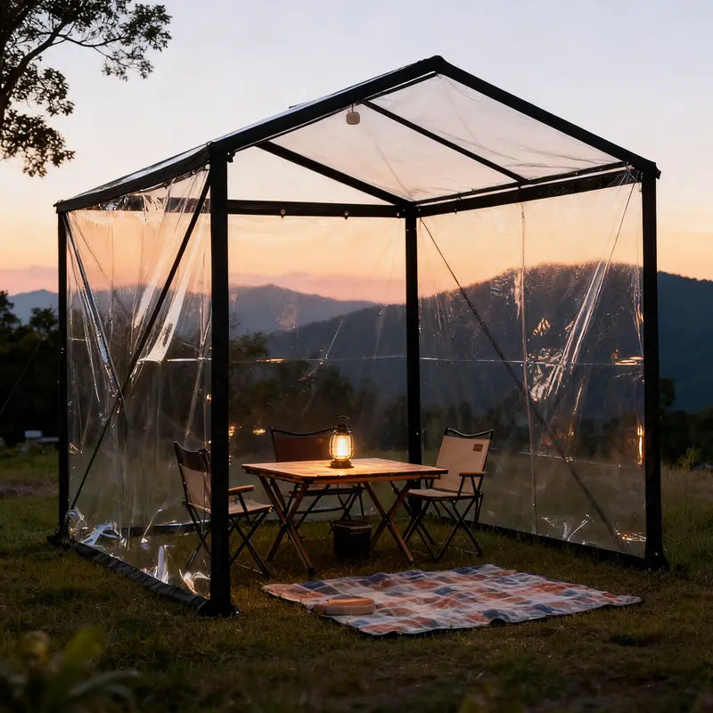 Clear Waterproof PE Tarp, Transparent Outdoor Cover with Metal Grommets🛡️