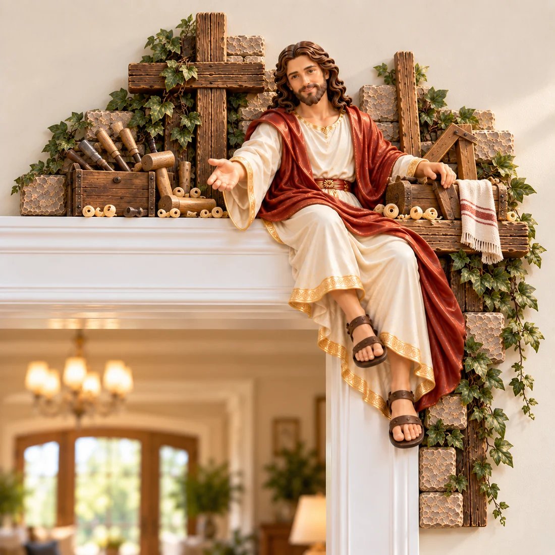 ✝️✨Jesus at the Doorway – Faith-Inspired Corner Decor Collection