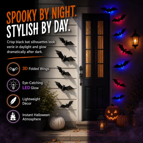 🔥Limited-Time  Halloween LED Flying Bat Decorations