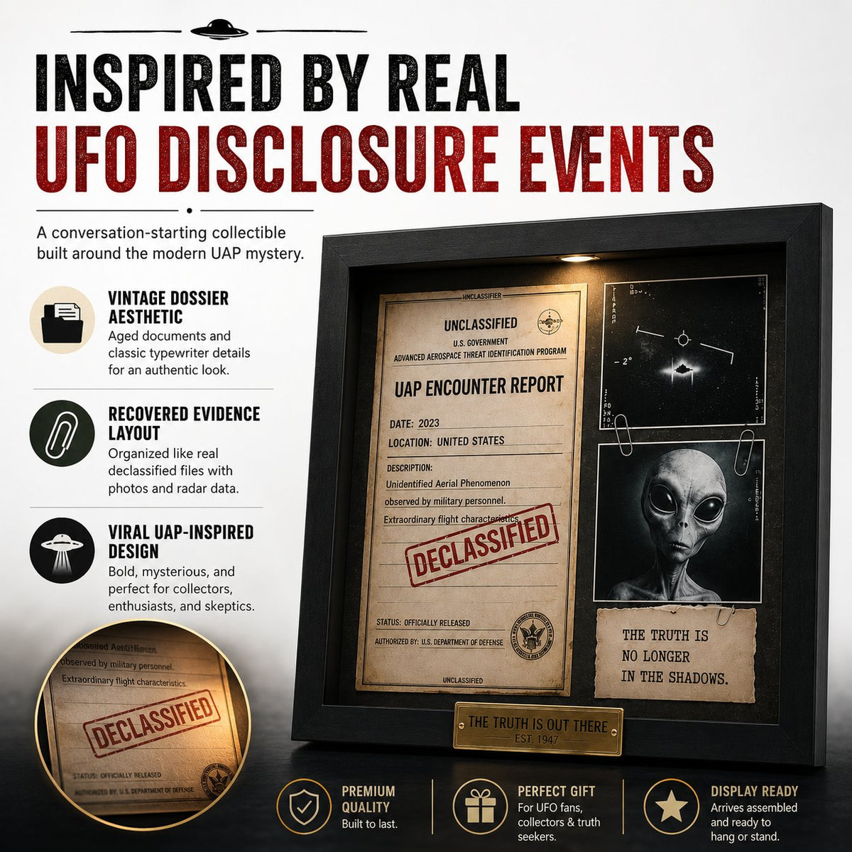 🔥Last Day 49% OFF - 👽 Declassified UAP Encounter File Frame