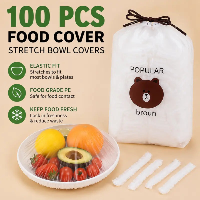 🔥Hot sale-100PCS Disposable Stretch Food Covers for Bowls & Plates🥡