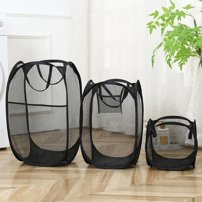 🔥🧺Foldable Pop‑Up Mesh Laundry Basket｜Large Capacity & Space‑Saving