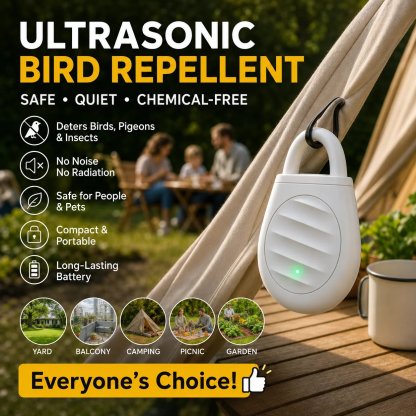 🔥Limited time offer！🐦No more trouble from birds, beasts and locusts！Portable Ultrasonic Bird Repellent Keychain