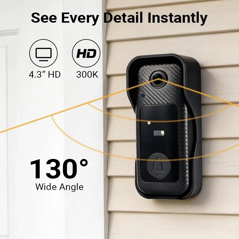 Wireless Video Doorbell With Screen