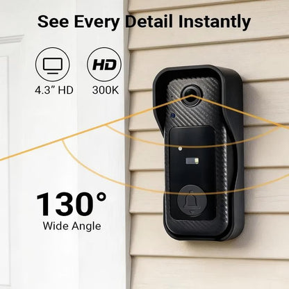 Wireless Video Doorbell With Screen