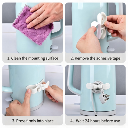 No-Drill Adhesive Cord Organizer Clip, Cable Holder for Kitchen Small Appliances