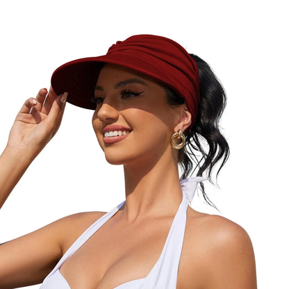 UPF 50+ Sun Visor Ponytail Hat