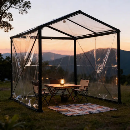 Clear Waterproof PE Tarp, Transparent Outdoor Cover with Metal Grommets🛡️