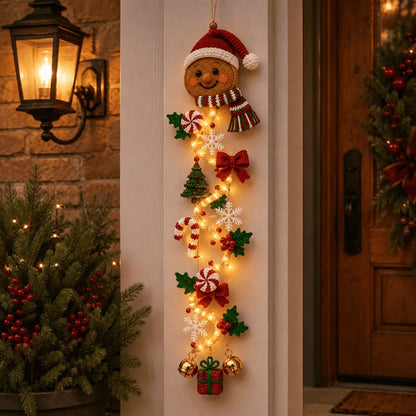 🎄Light-Up Christmas Door Hanger – 6 Festive Designs with Warm Holiday Glow ✨