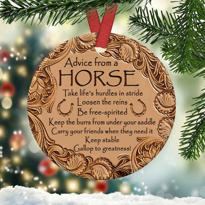 🔥LAST DAY 🐎Handmade Horse Advice Be Free – Circle Ornament