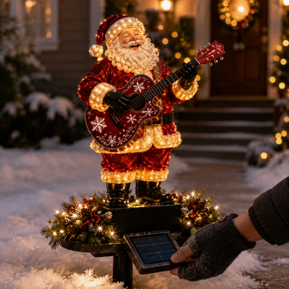 🔥49% Off Last Day Solar-Powered Light-Up Guitar Santa Christmas Yard Decoration