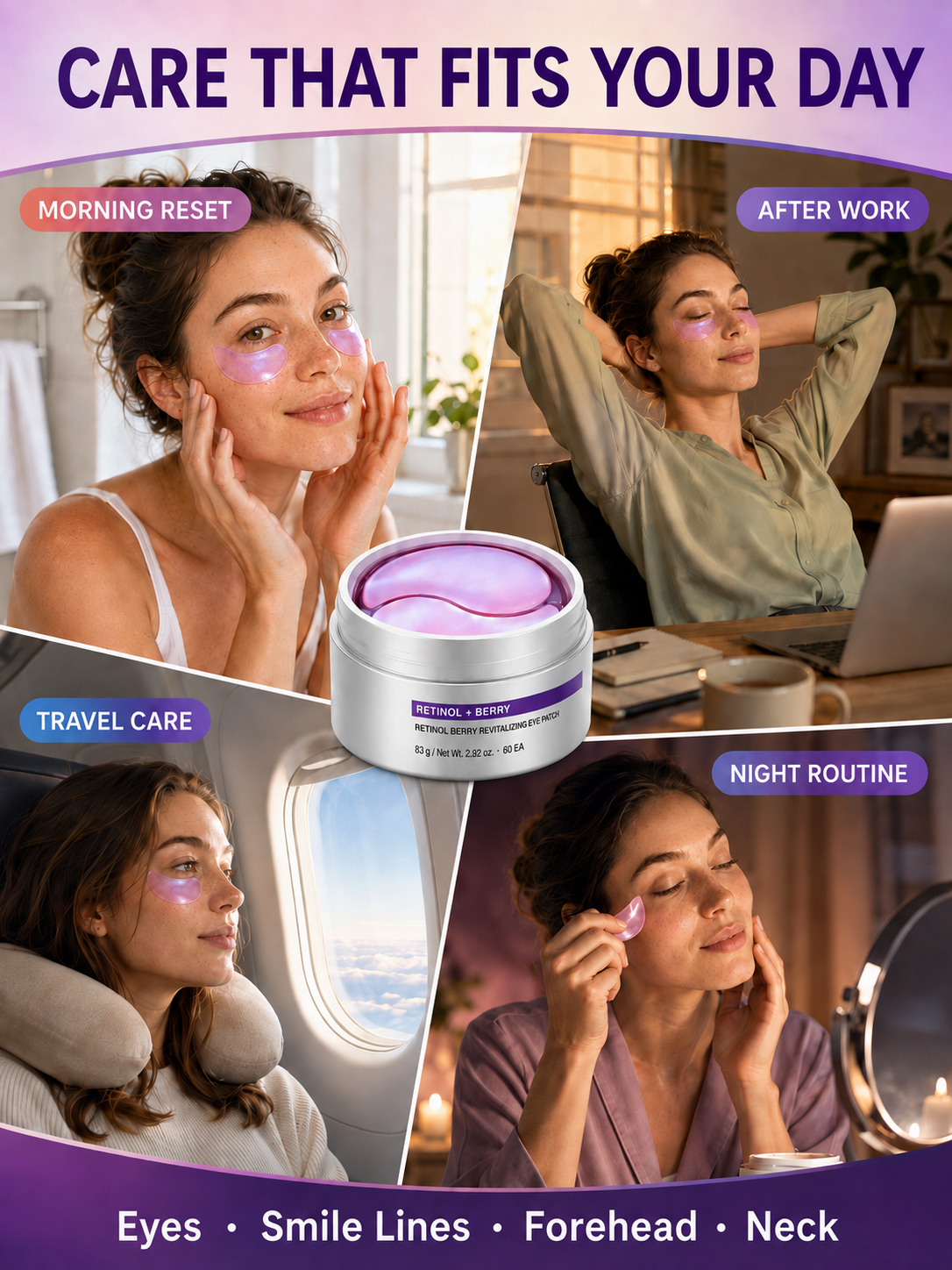 💖 Retinol Berry Eye Patches — Brighter, Plumper-Looking Eyes ✨