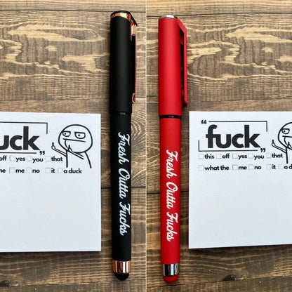 💥Last Day Promotion 50% OFF💝Mental Checkout Bundle | Fresh Outta Fucks Stress-Relief Ballpoint Pen + Rant Pad | Office Christmas Gift Exchange
