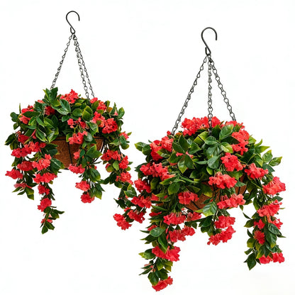 ✈️🌺Faux Crepe Myrtle Hanging Baskets – Ultra-Realistic🌸✨