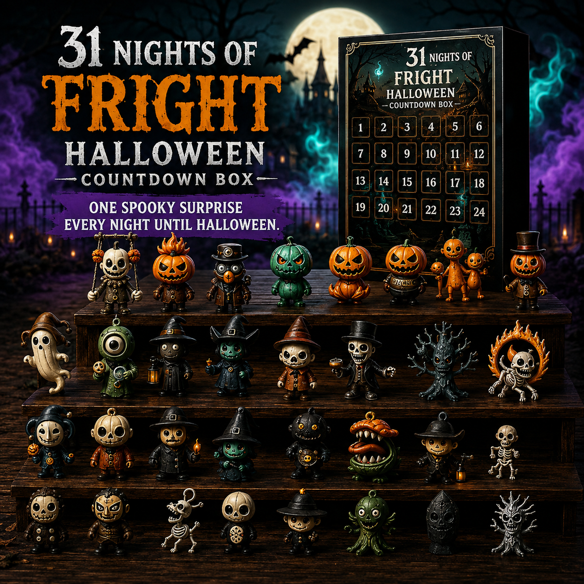 🎃 31 Nights of Fright Halloween Countdown Box