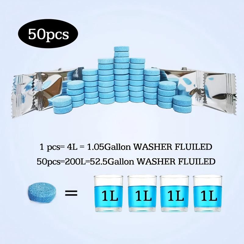 Car Windshield Washer Concentrate Tablets 1 Pack Makes 52.5 Gallons (1 Tablet 1.05 Gal) Winter Use
