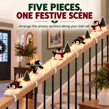 🔥Hot Sale 40% OFF🔥Playful Penguin Snowy Stair Railing Decor