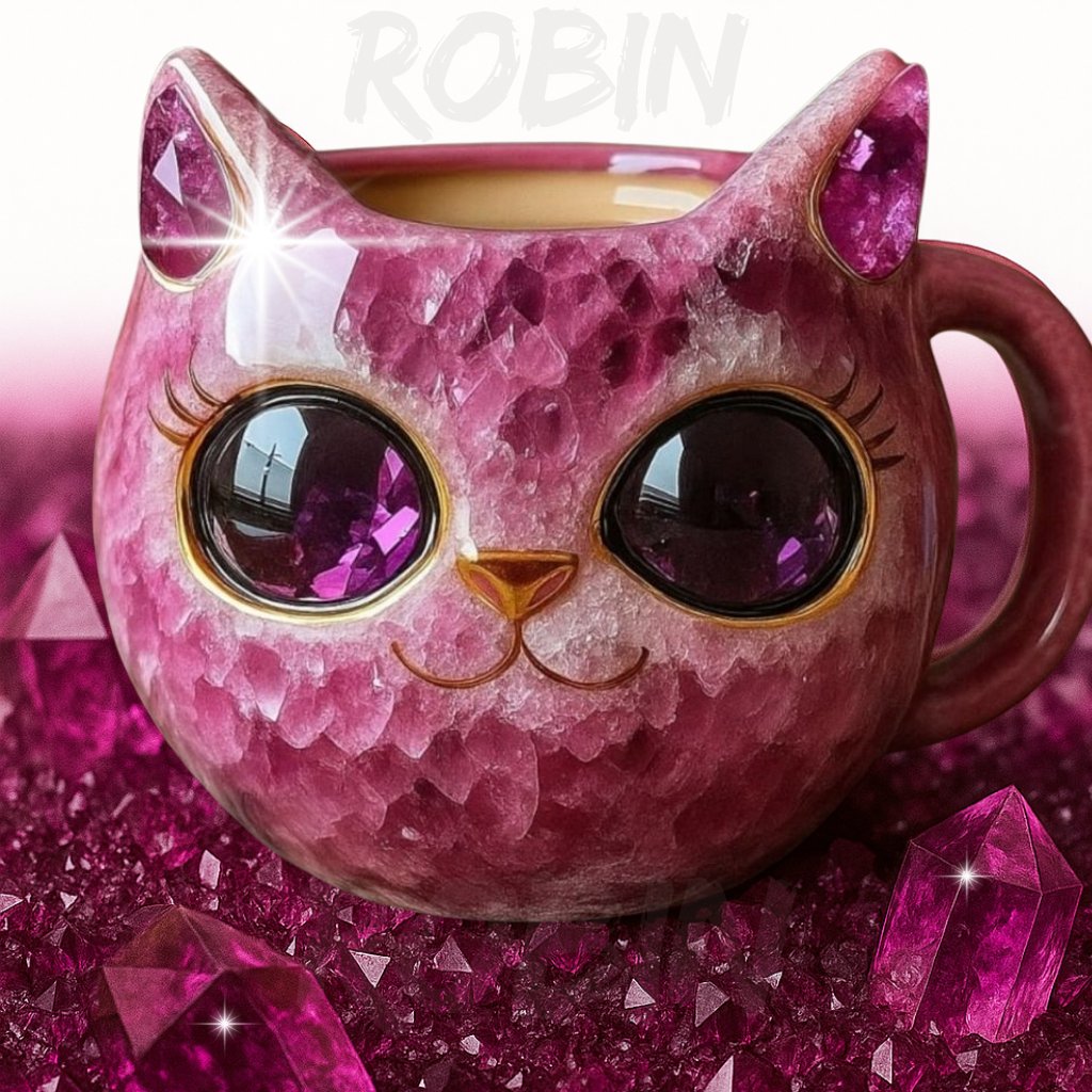 🔥Last Day 50% OFF💎🐱☕NEW Handmade Crystal Cat Face Mugs – Limited Edition