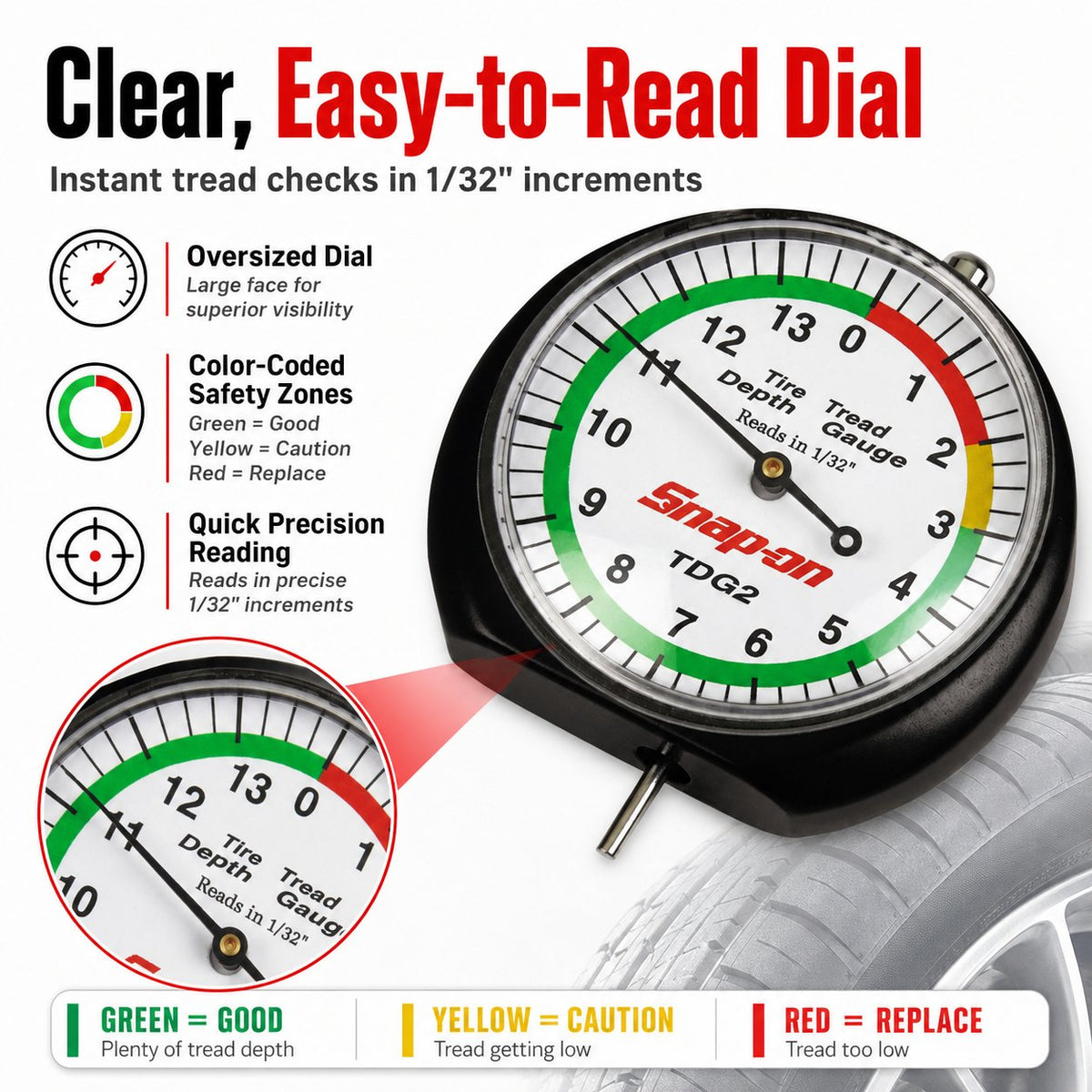 🛞 Snap-on TDG2 Dial-Type Tread Depth Gauge