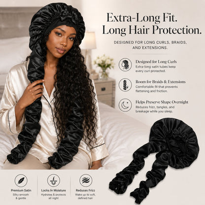 🔥 Silk Bonnet for Long Curly Hair