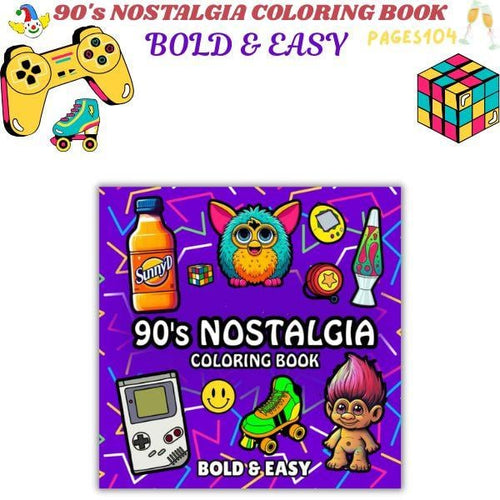 🔥Last Day 49% OFF - 🎨90s Retro Coloring Book for Adults and Kids