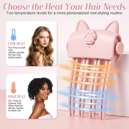 📢50% OFF !! ⏰Wireless Heated Volumizing Root Lift Clip - Salon Crown Volume Styling Tool for Fine Flat Hair