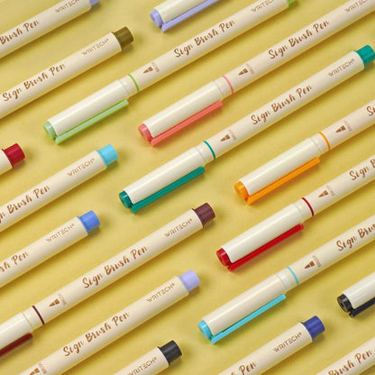 🔥Last Day 50% OFF💝Arts Sign Brush Pen 12 Pastel Colors Water Based Ink Lettering Calligraphy