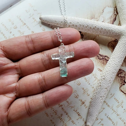 Sea Glass Cross Necklace