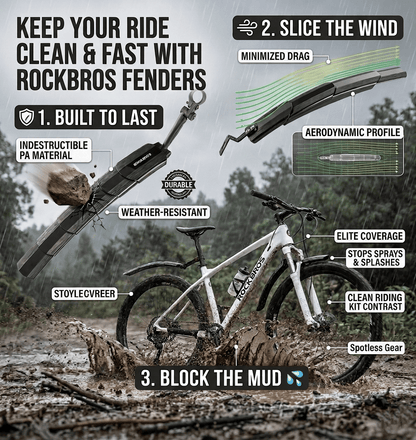 🚲 ROCKBROS Retractable Bike Mudguards
