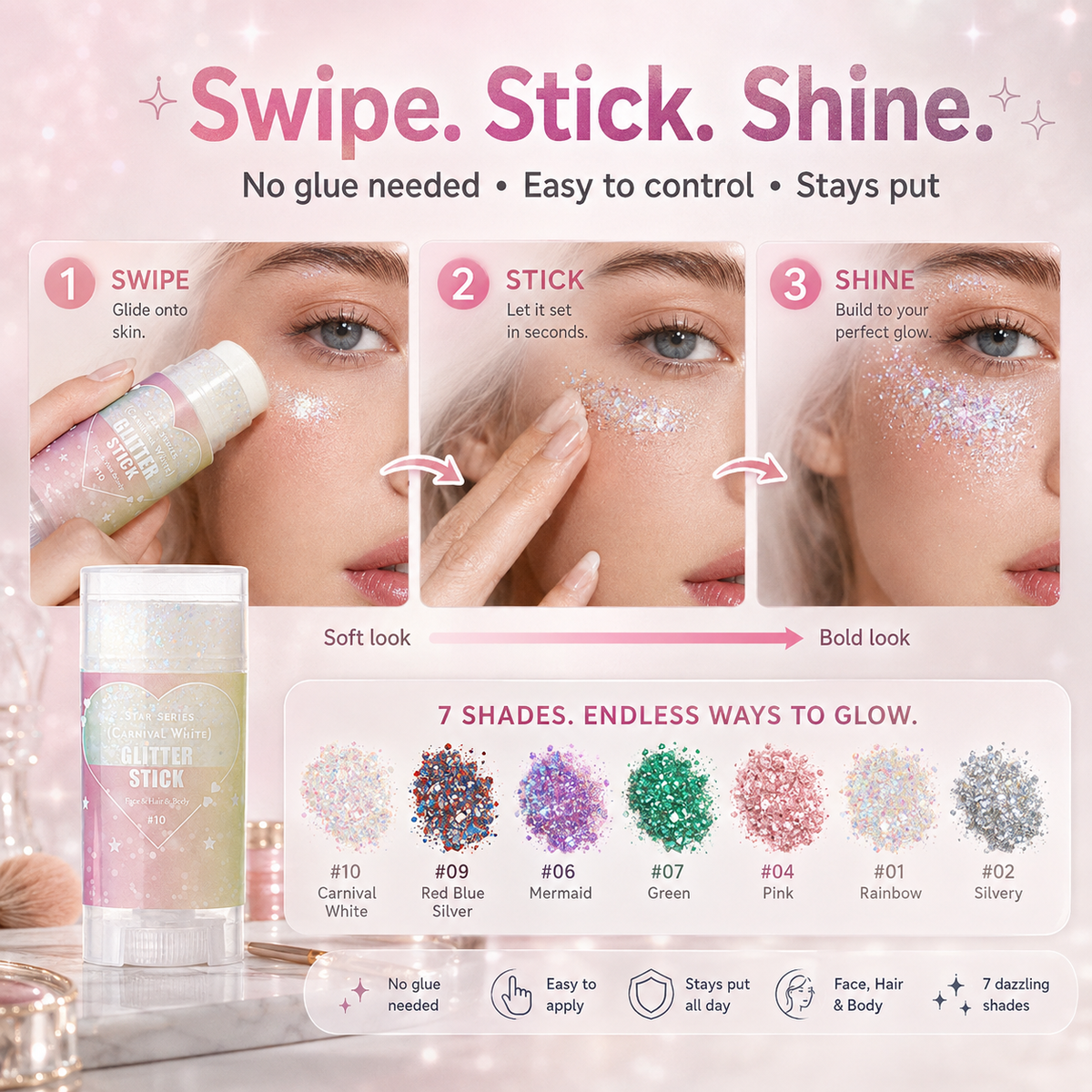 Glitter Stick for Face, Hair & Body | Easy Sparkle