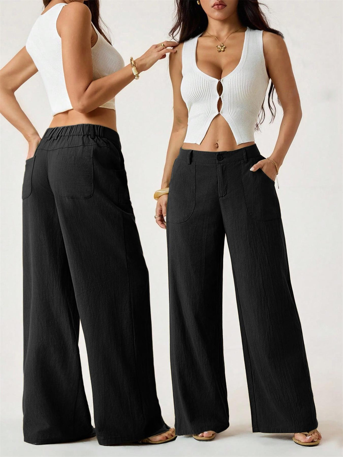 💃❤️Women's Summer Classical Linen Lightweight Palazzo Pants