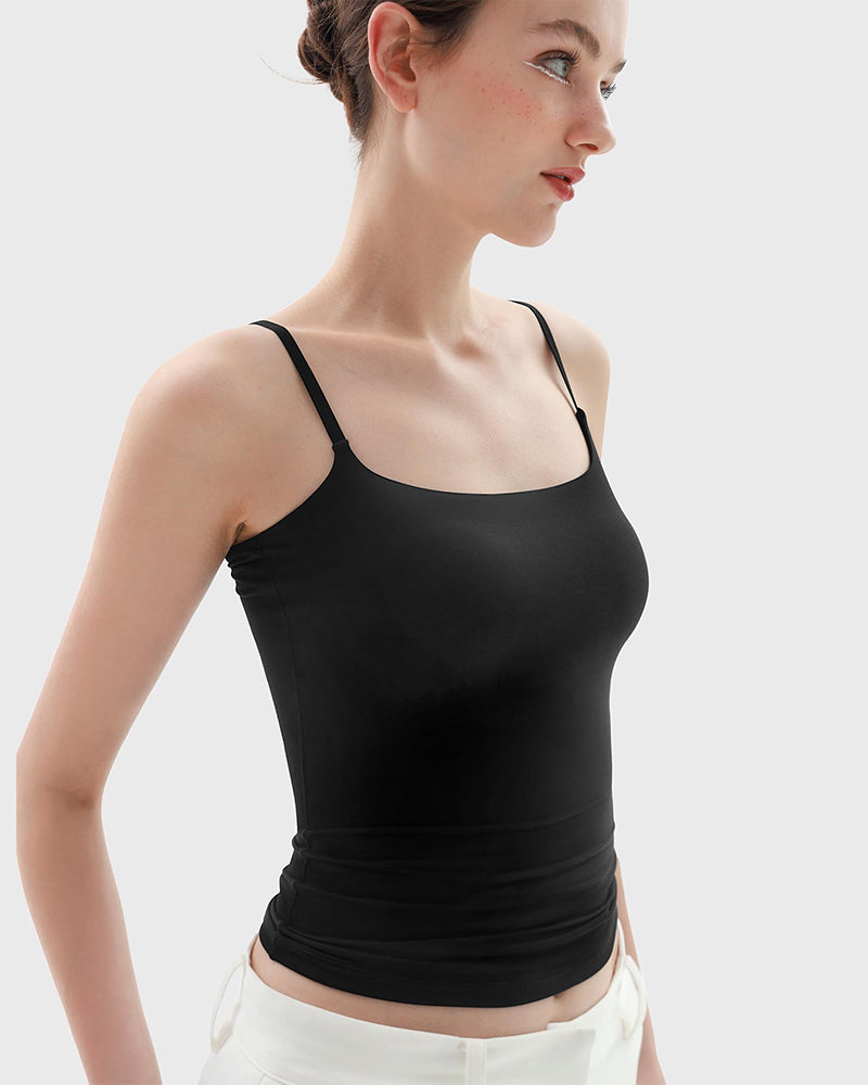 Minimalist Slim Tank Top – Square Neck & Adjustable Straps