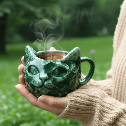 🔥Last Day 50% OFF💎🐱☕NEW Handmade Crystal Cat Face Mugs – Limited Edition
