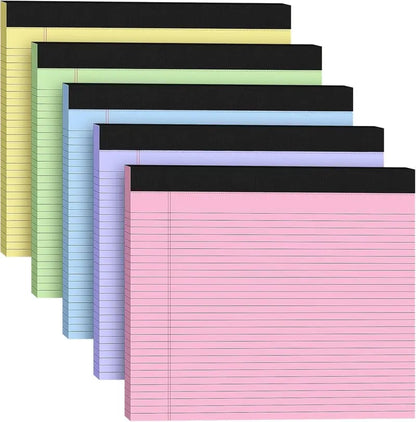 📝Office Pop! Wide Legal Pad (Double-sided nrintino No ink bleeding) – Colorful, Landscape, Double Ruling, 30 Easy‑Tear Sheets 🌈📄✨