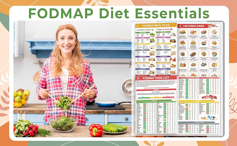 🔥Last Day 50% OFF -🥗Set of 2 Fodmap Chart📘IBS Symptom Relief Food List