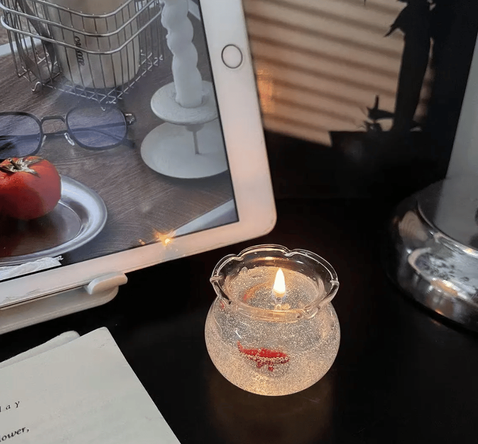 🔥Last Day 49% OFF - 🐟🕯️Mini Bubble Fish Tank Candle: Handmade Gel Wax Candle