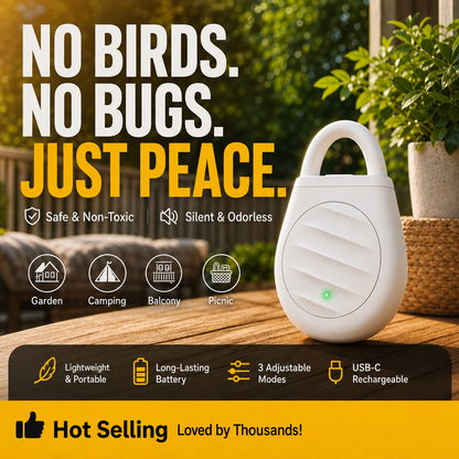 🔥Limited time offer！🐦No more trouble from birds, beasts and locusts！Portable Ultrasonic Bird Repellent Keychain