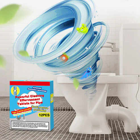 🔥🔥50% OFF ❤️Powerful Cleaning Effervescent Tablets for Pipe, Fast Dissolve Hair Grease Clogs, Deodorizing Antibacterial Pipe Cleaner for Sink Toilet Floor Drain