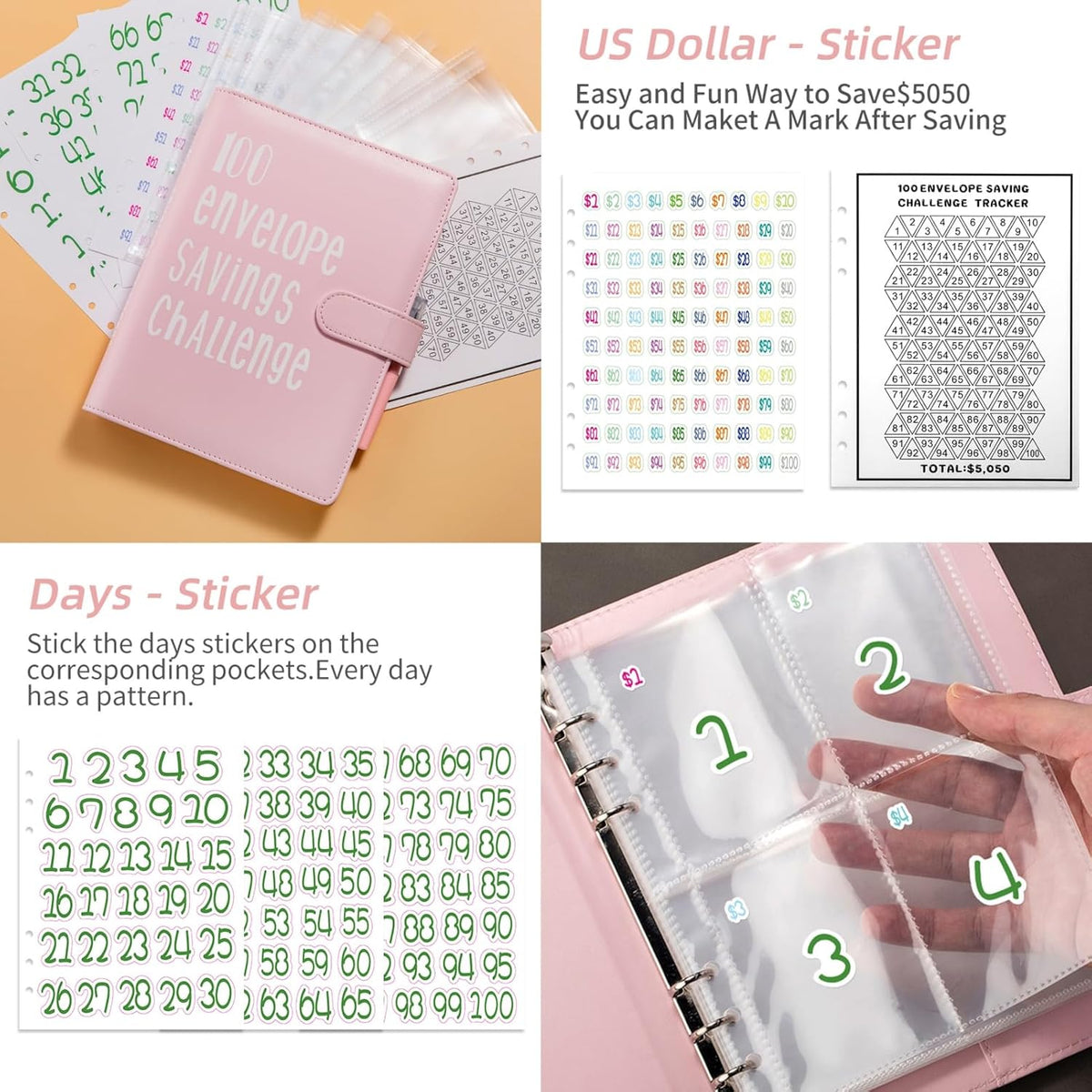 🔥LAST DAY 49% OFF - 🤑✉️100 Envelope Savings Challenge Book