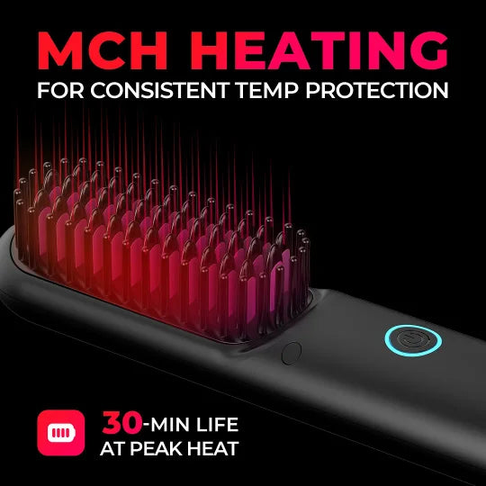 Cordless straightening and curling brush 2 in 1