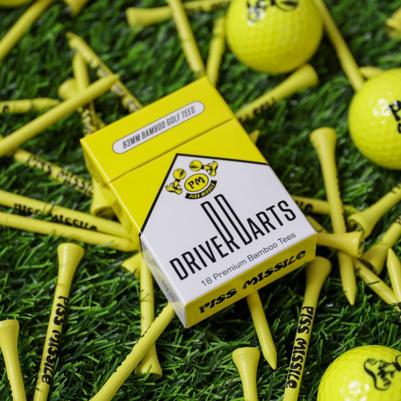 Driver Darts Golf Tees- 18pk 83mm Premium Bamboo Tees